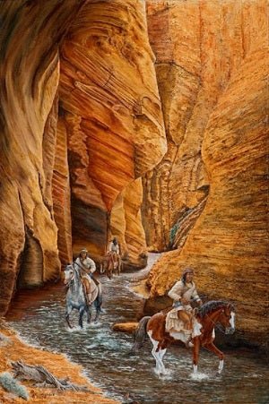"Leave No Trail" ... Western Art Limited-Edition Canvas Print - Ted Sorensen, Western Art