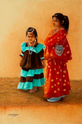 "One Day, Our Time" ... Original Native American Art Painting Oil on Canvas - Ted Sorensen, Western Art
