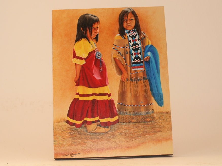 "Waiting Our Time", Native American Mini Art Print Panel - Ted Sorensen, Western Art